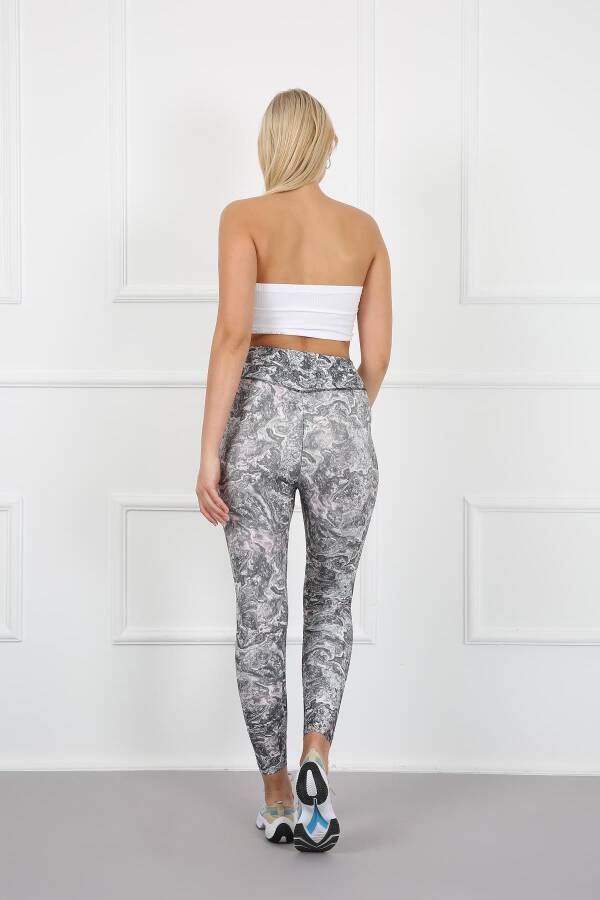 AuraFit 4023-96 Dijital Baskılı Toparlayıcı Yüksek Bel Uzun Tayt - 5