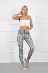 AuraFit 4023-96 Dijital Baskılı Toparlayıcı Yüksek Bel Uzun Tayt - 6