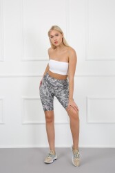 AuraFit 4025-96 Dijital Baskılı Toparlayıcı Yüksek Bel Şort Tayt - 7