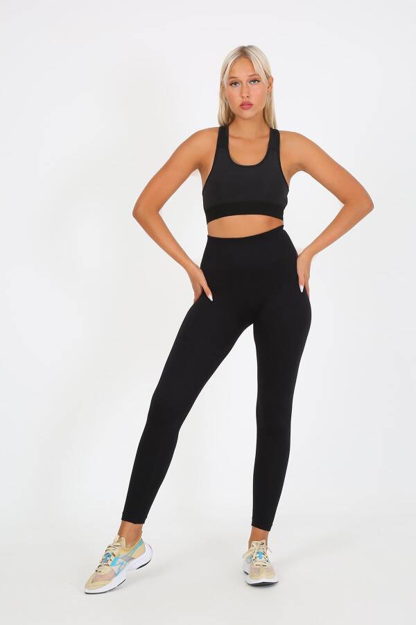 AuraFit 4036 Seamless Dikişsiz Push Up Toparlayıcı Yüksek Bel Uzun Tayt - 1
