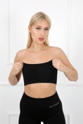 AuraFit 9009-02 Seamless Dikişsiz Siyah Straplez Bandeo - 4
