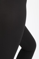 AuraFit ART-4102 Yüksek Bel Fitilli Toparlayıcı İnterlok Beli Kalın Lastikli Kadın Örme Tayt - 6