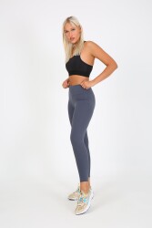 AuraFit ART-4102 Yüksek Bel Fitilli Toparlayıcı İnterlok Beli Kalın Lastikli Kadın Örme Tayt - 3